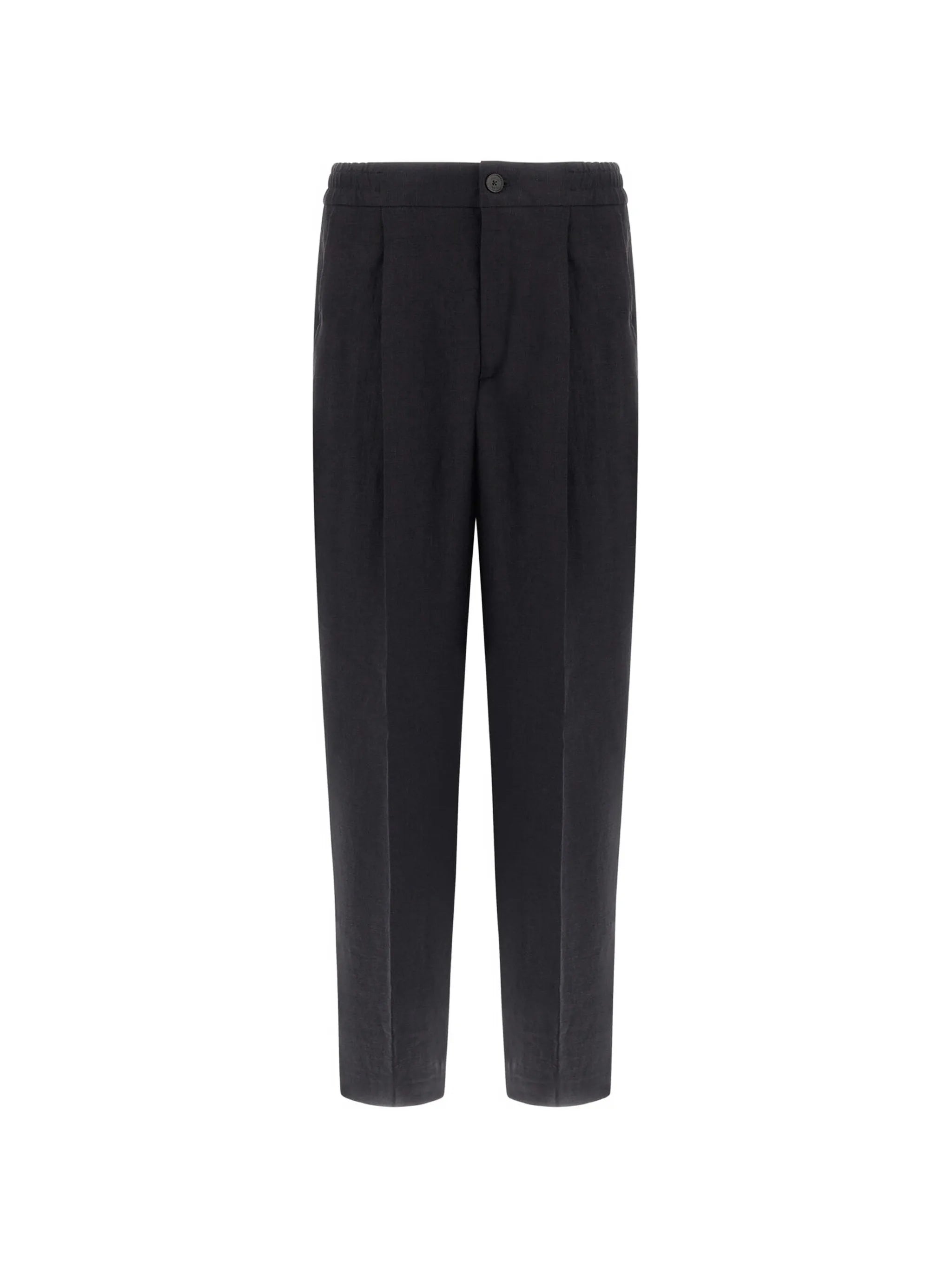 elasticated-waist tailored trousers