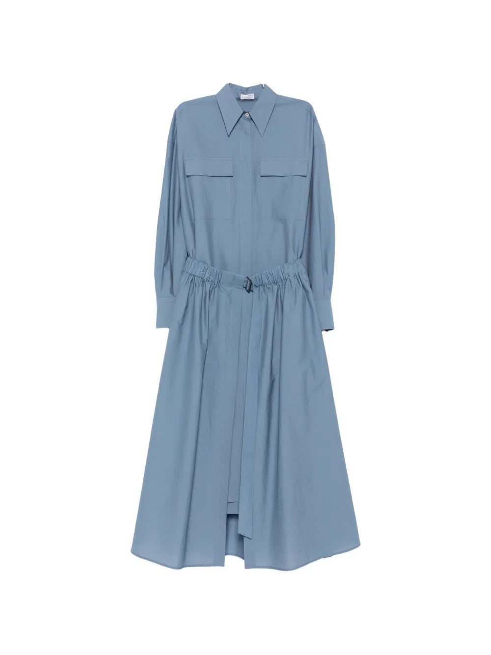 belted pocket-detail midi dress