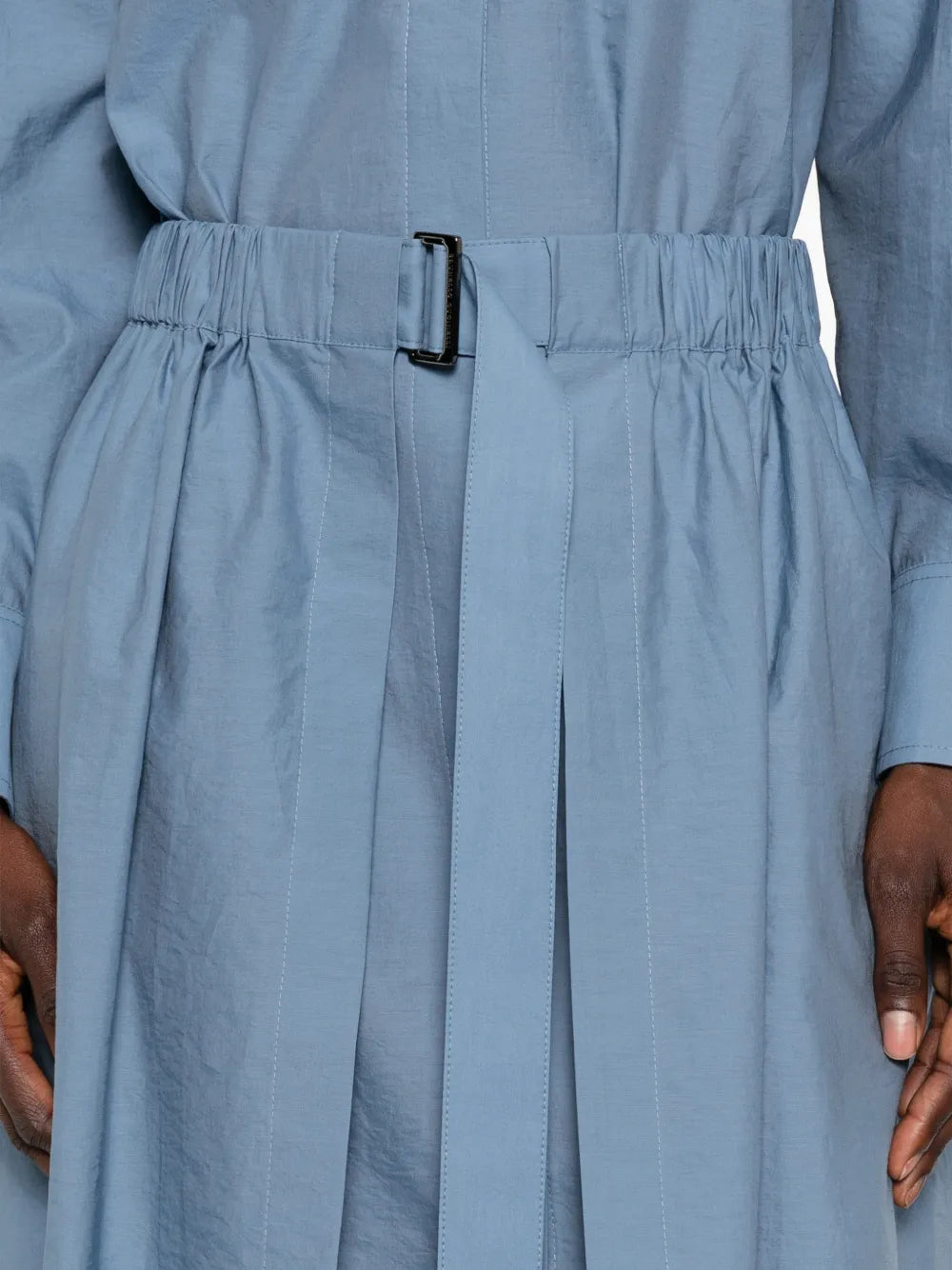 belted pocket-detail midi dress