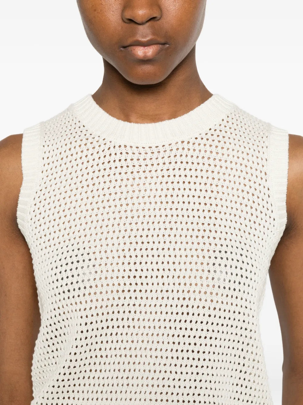 perforated-knit top