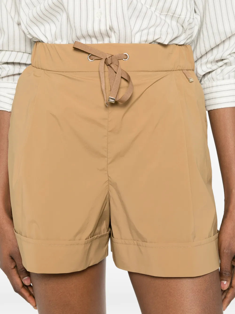 drawstring turn-up shorts