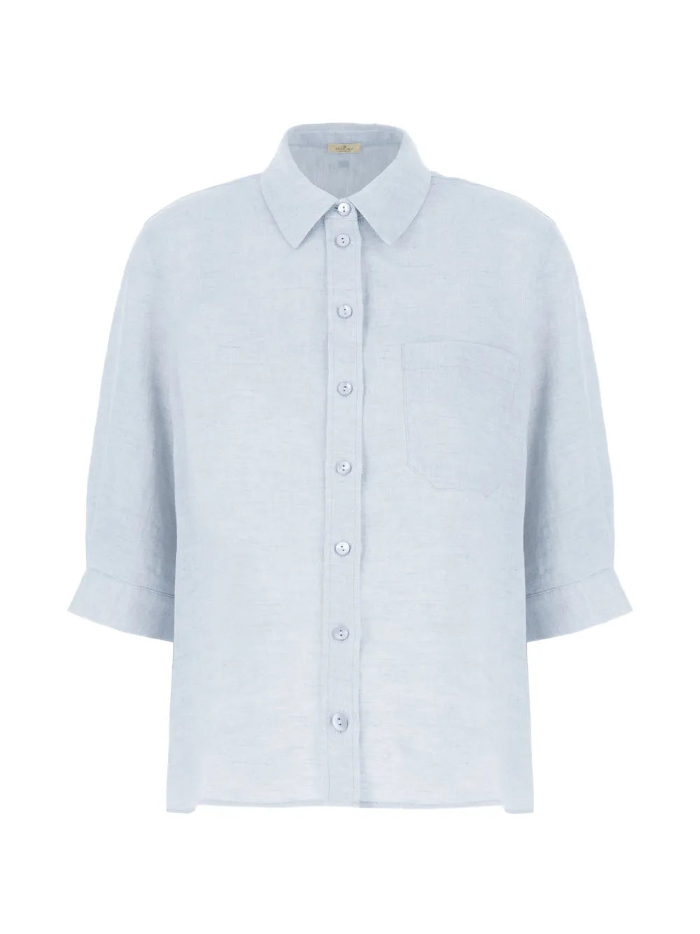 button-up three-quarter sleeve shirt