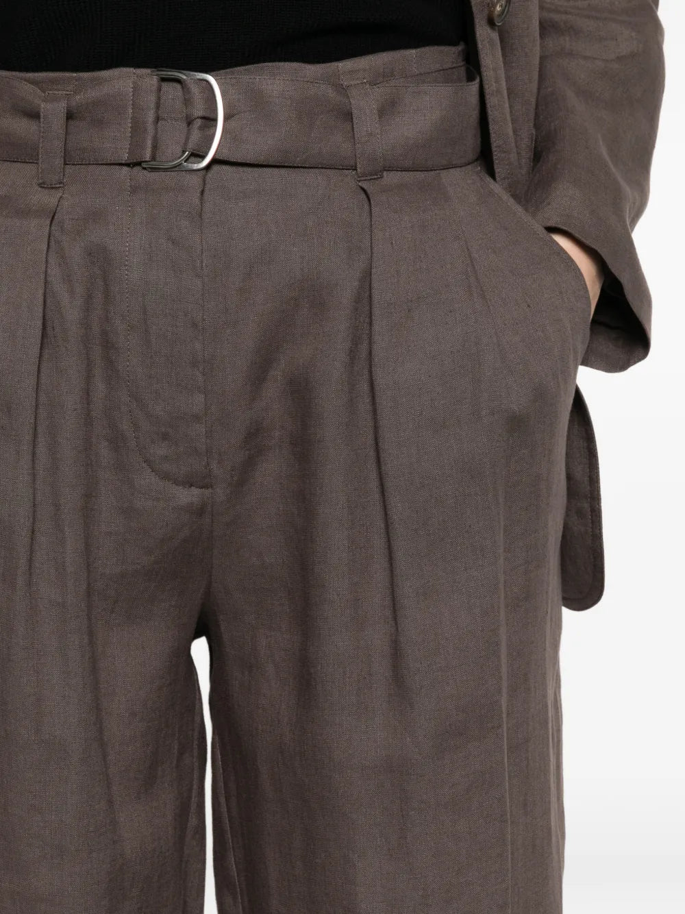 belted pleated trousers