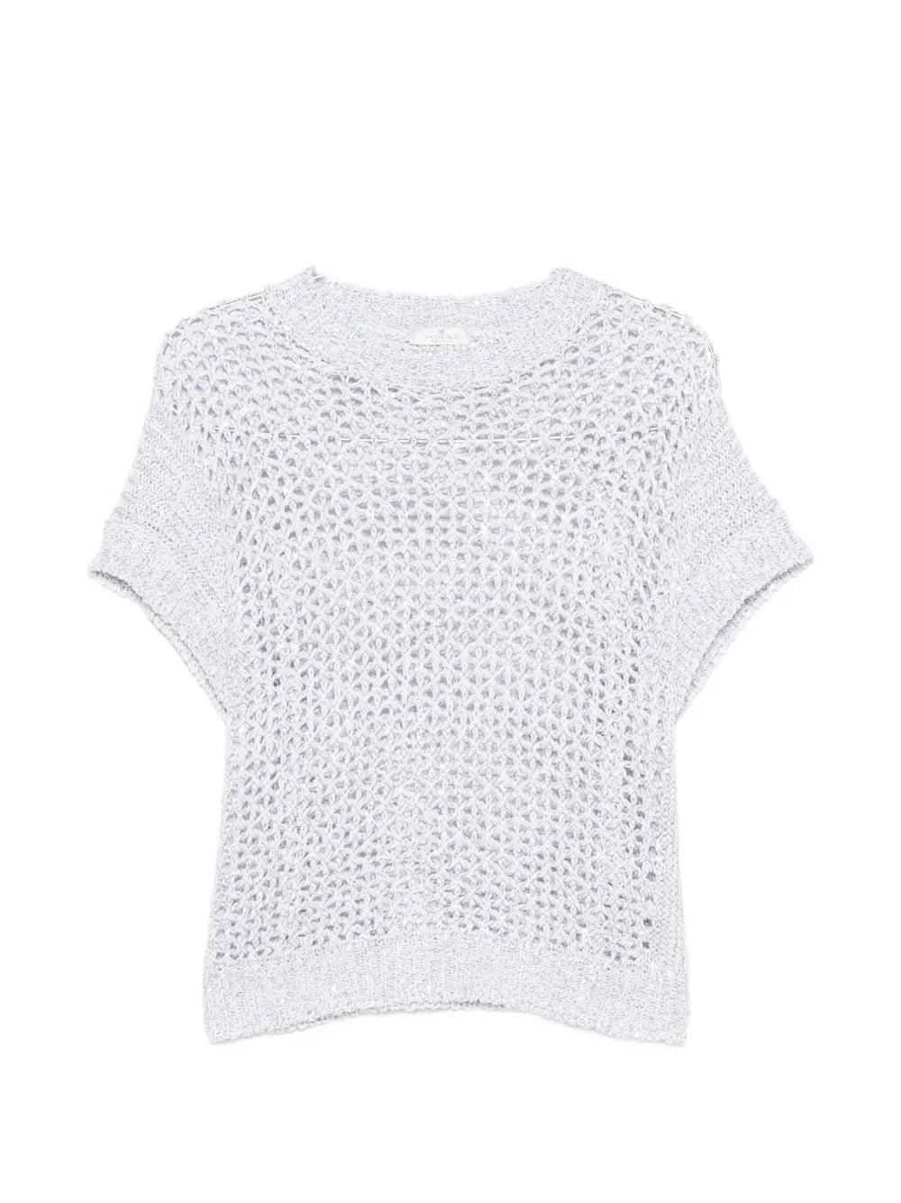open-knit short-sleeve sweater