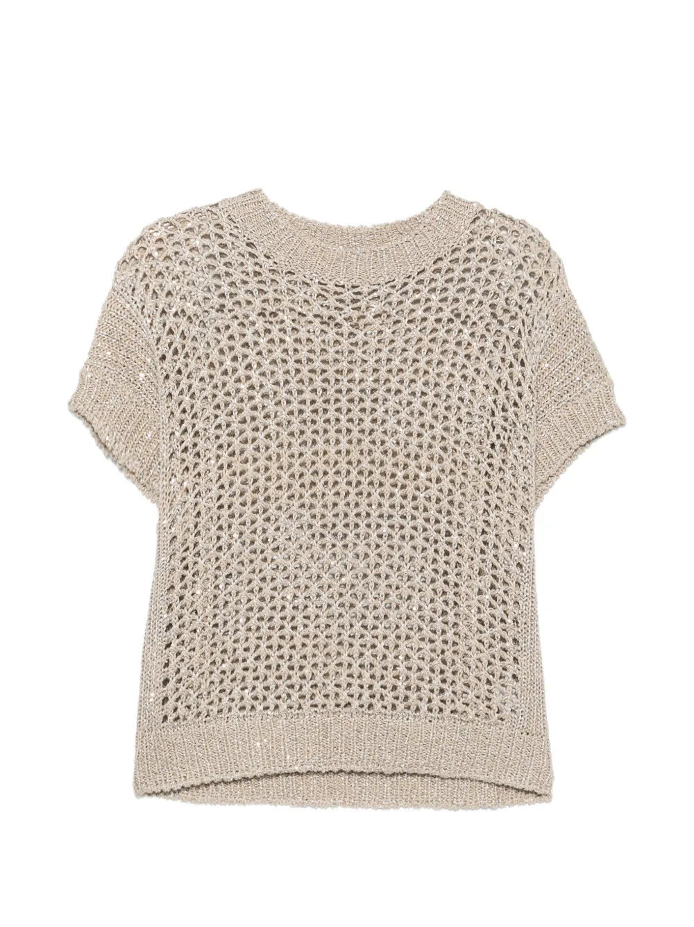 open-knit sequin-embellished sweater