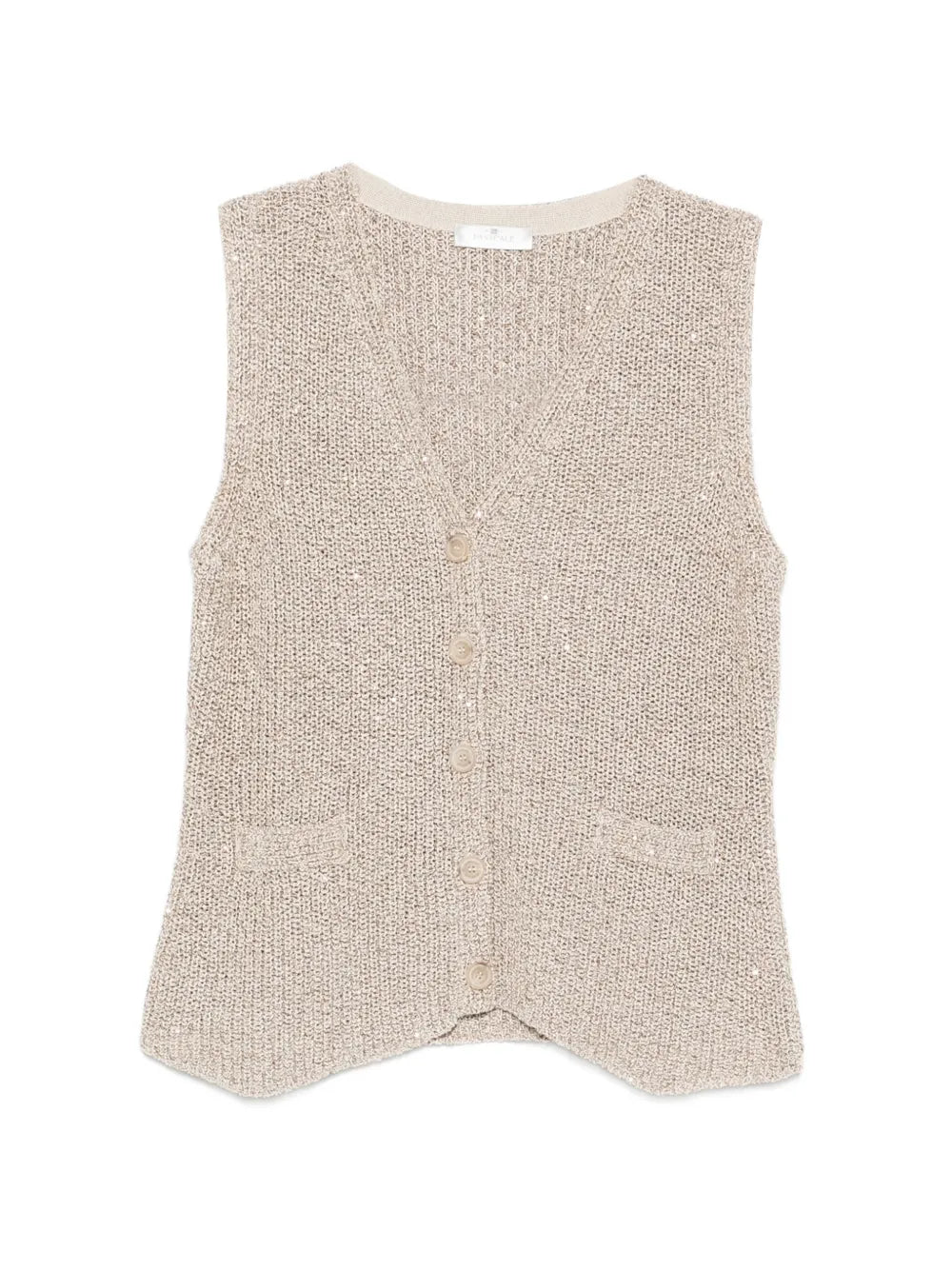 sequin-embellished sleeveless cardigan