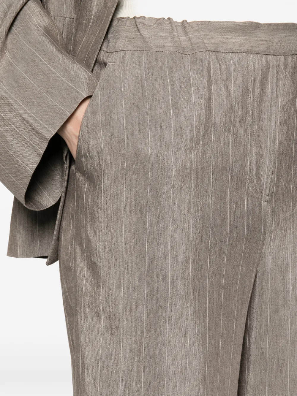 pinstripe-pattern trousers