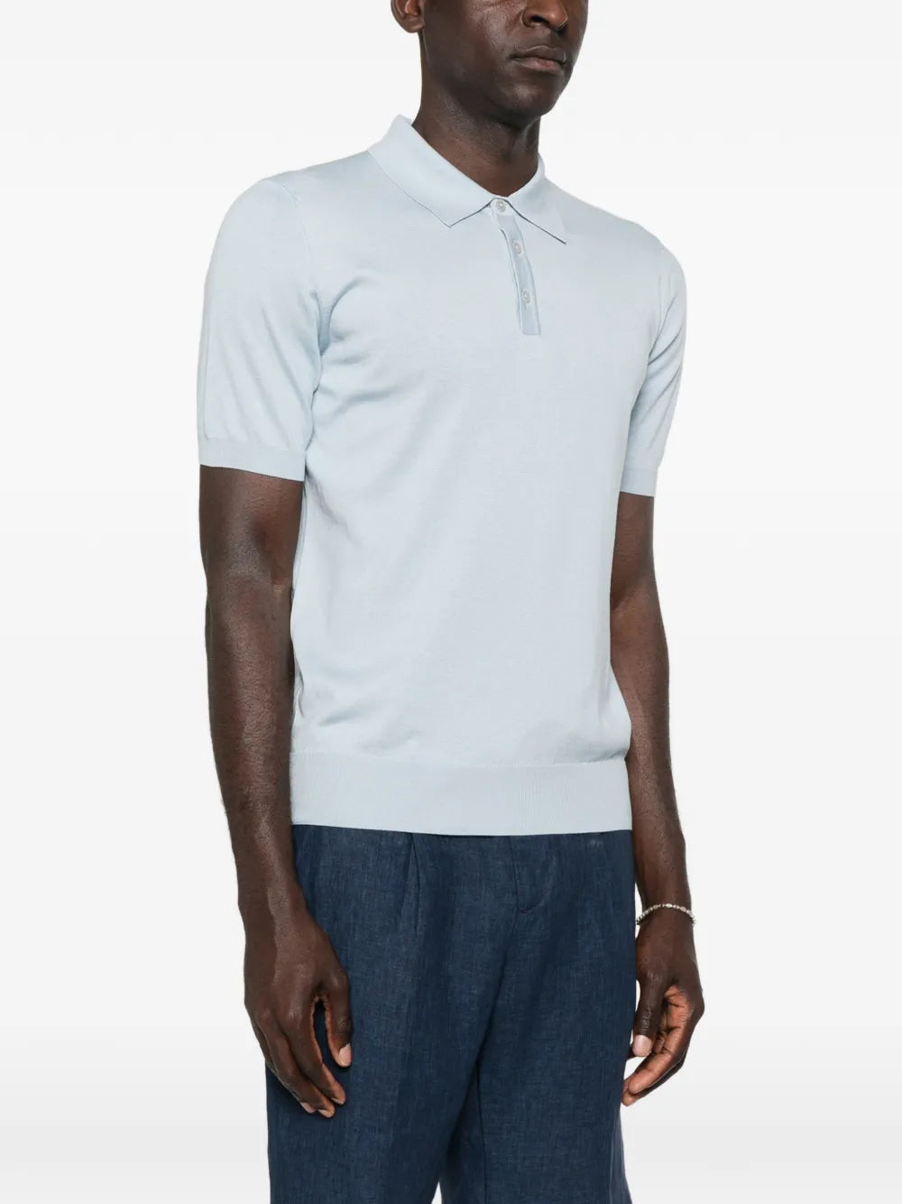 short-sleeve buttoned polo shirt