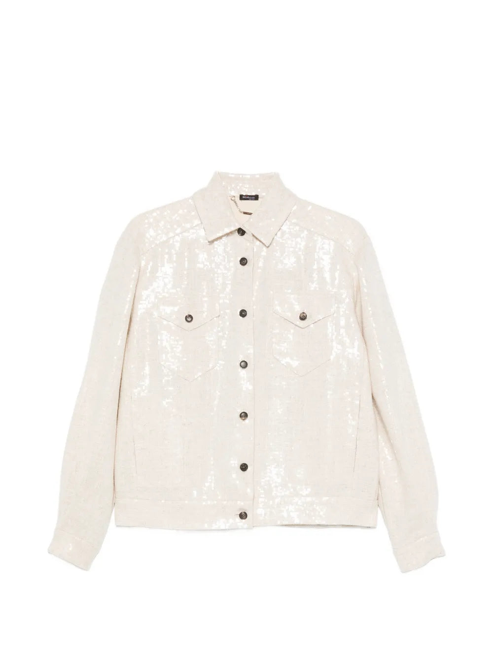 sequin-embellished button-up jacket