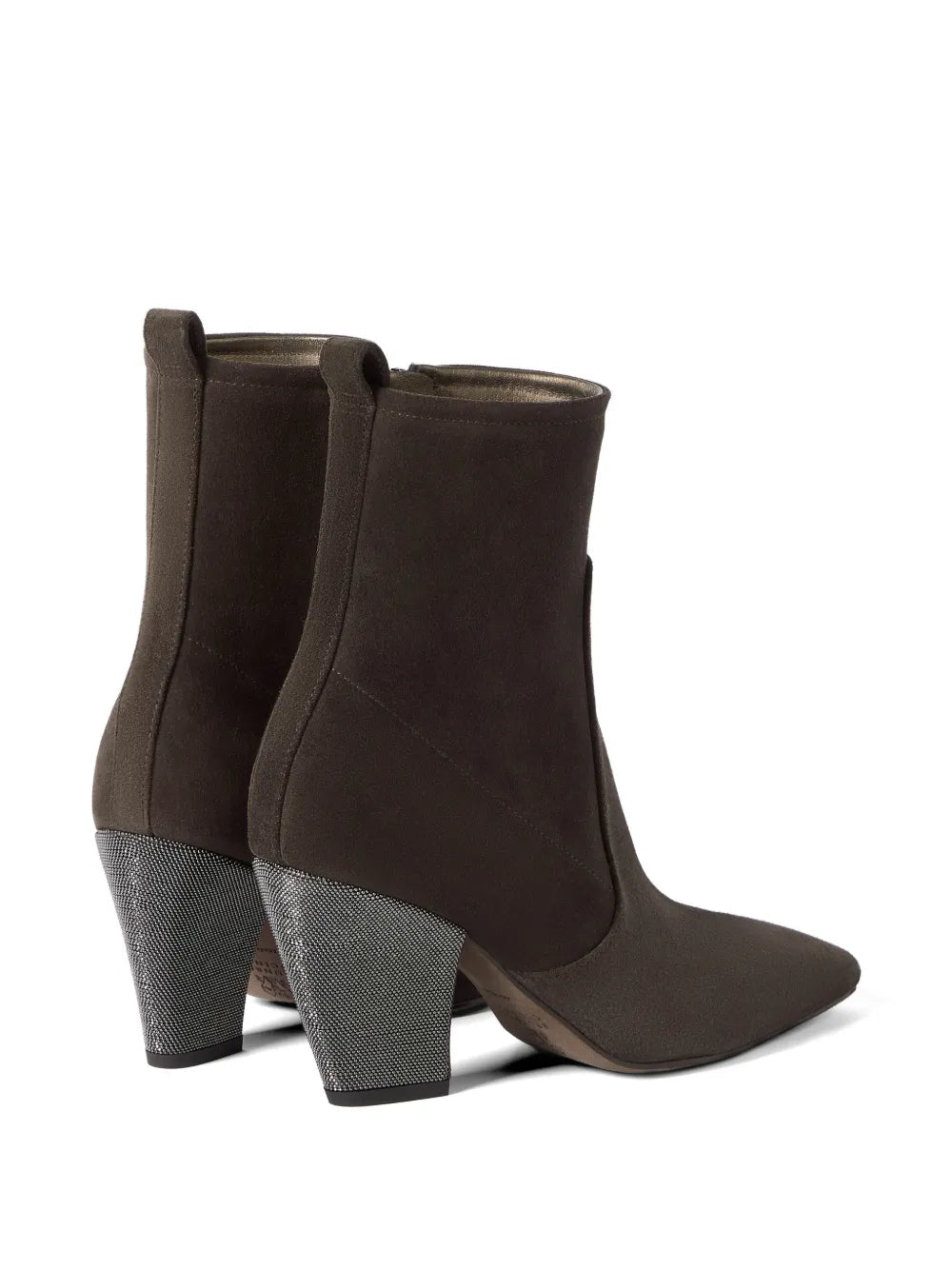 suede ankle boots with precious heel