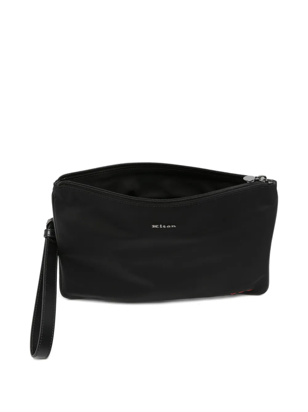 logo-plaque zip-top pouch bag