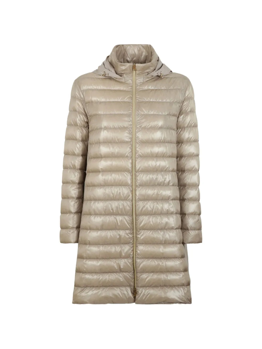 quilted detachable-hood zip-up parka