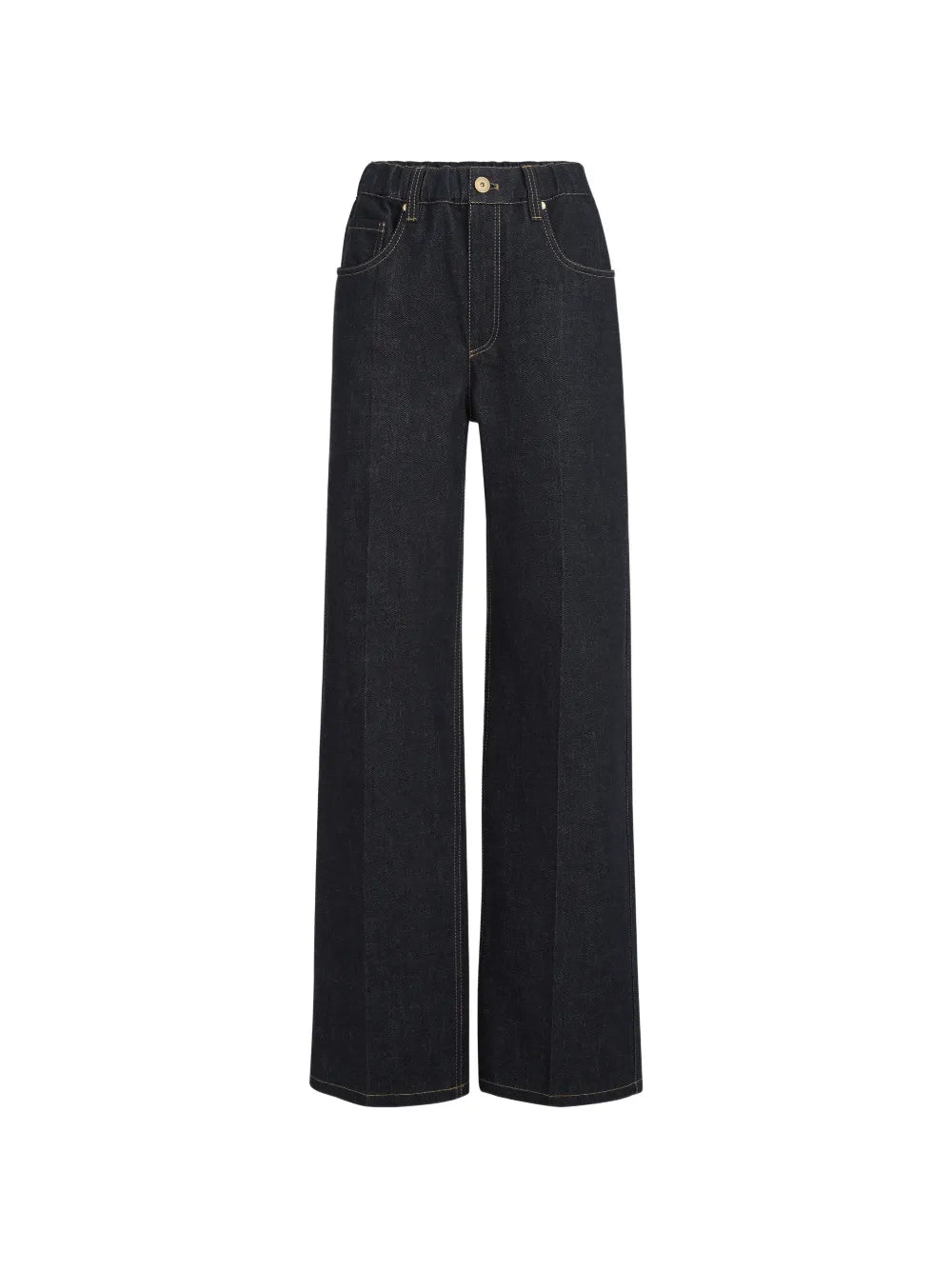 no-fade denim contemporary trousers with Monili