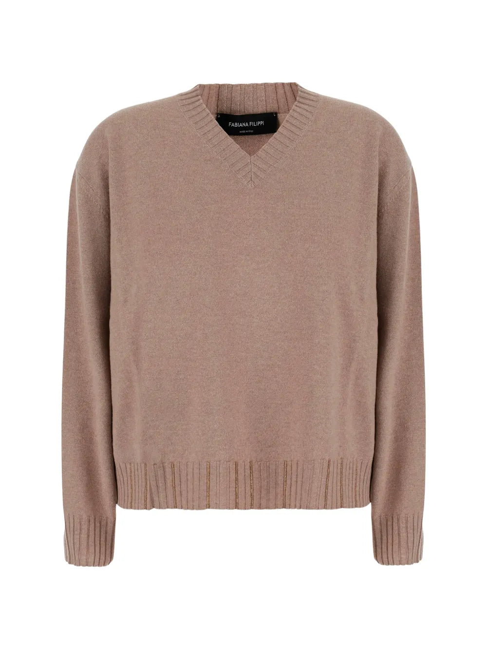 bead-embellished V-neck sweater
