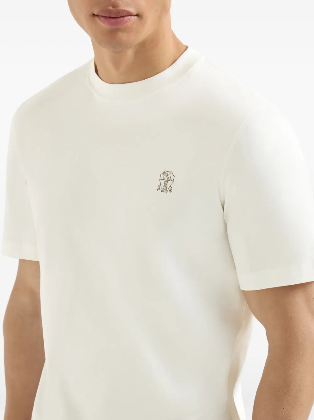 cotton jersey crew neck T-shirt with logo