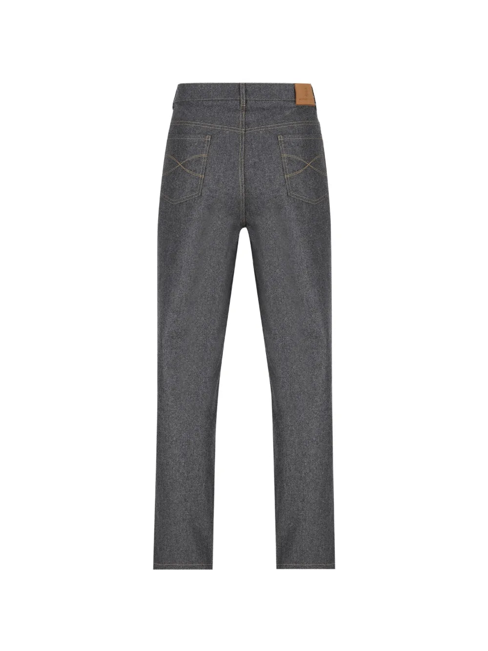 embroidered-logo straight-leg trousers