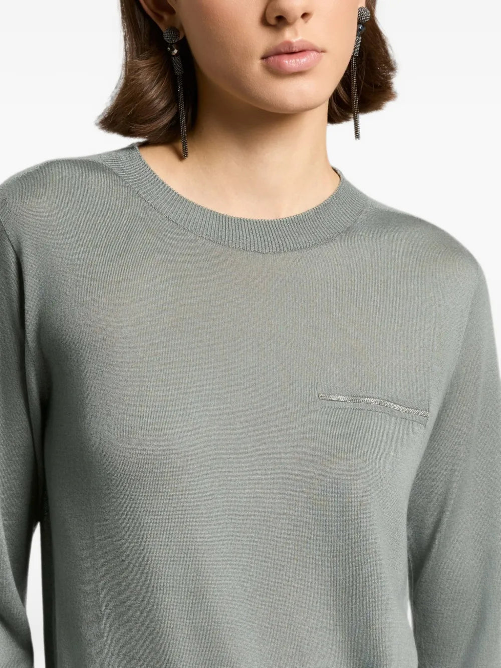 embellished-pocket sweater