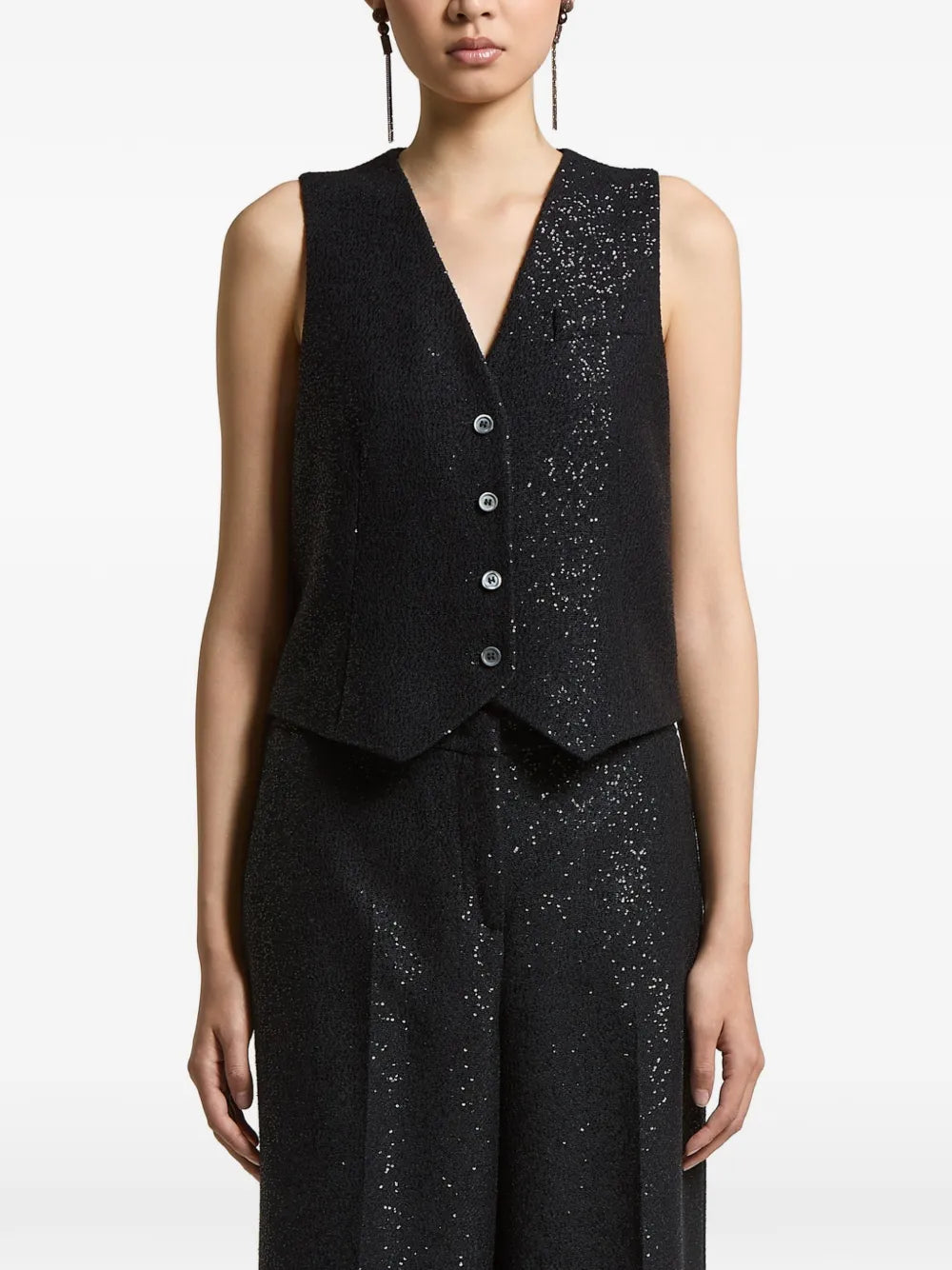 sequin-embellished waistcoat