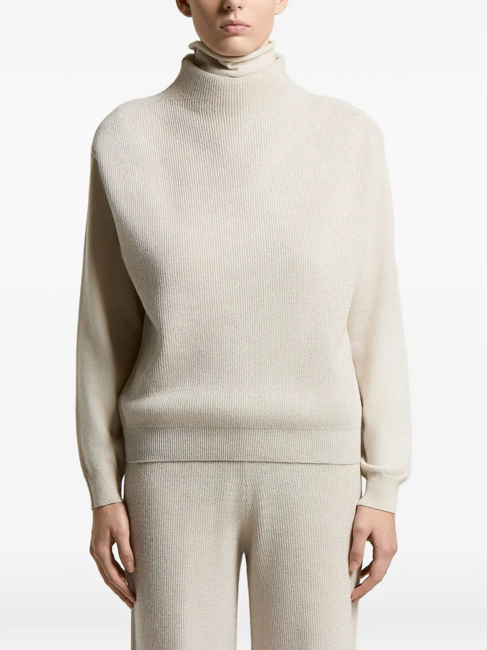 ribbed high-neck jumper