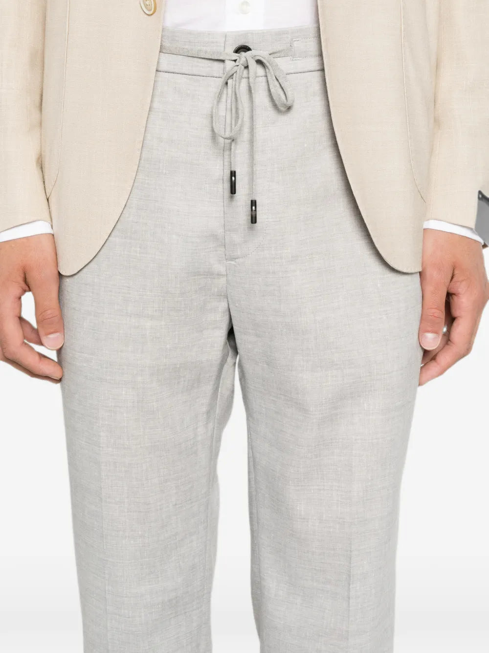 drawstring-waistband tailored trousers