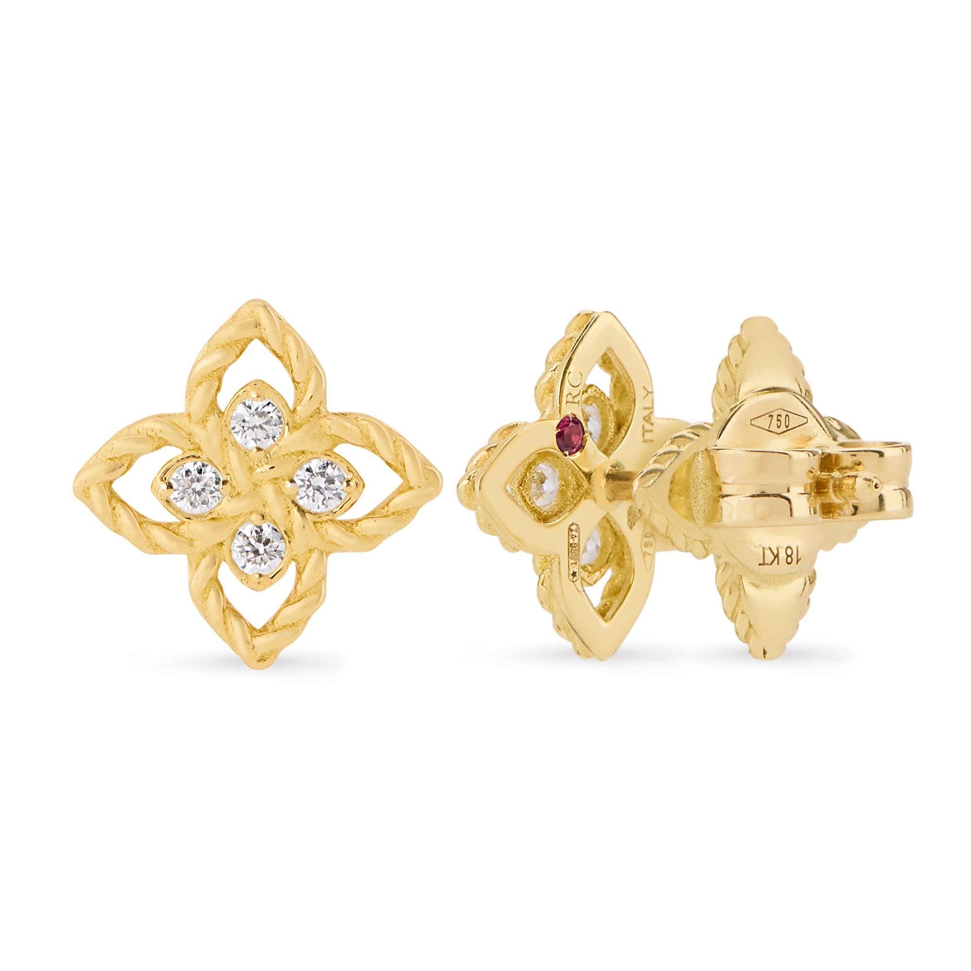 18kt yellow gold diamonds earrings