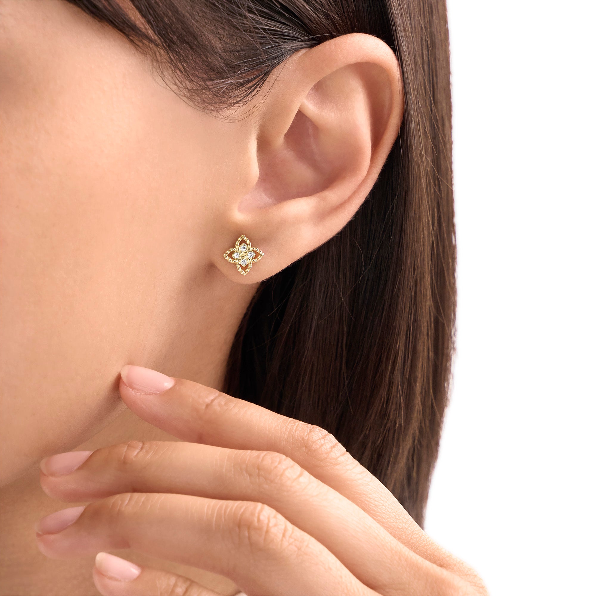 18kt yellow gold diamonds earrings