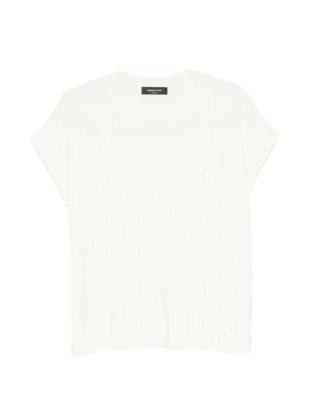bead-embellished short-sleeve sweater