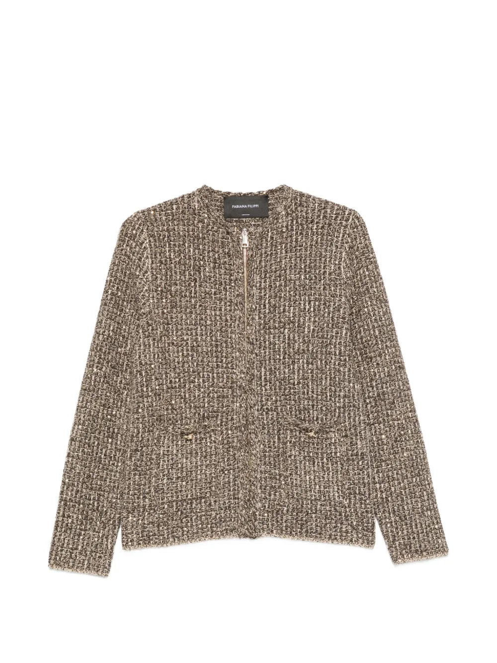 sequin-embellished tweed jacket