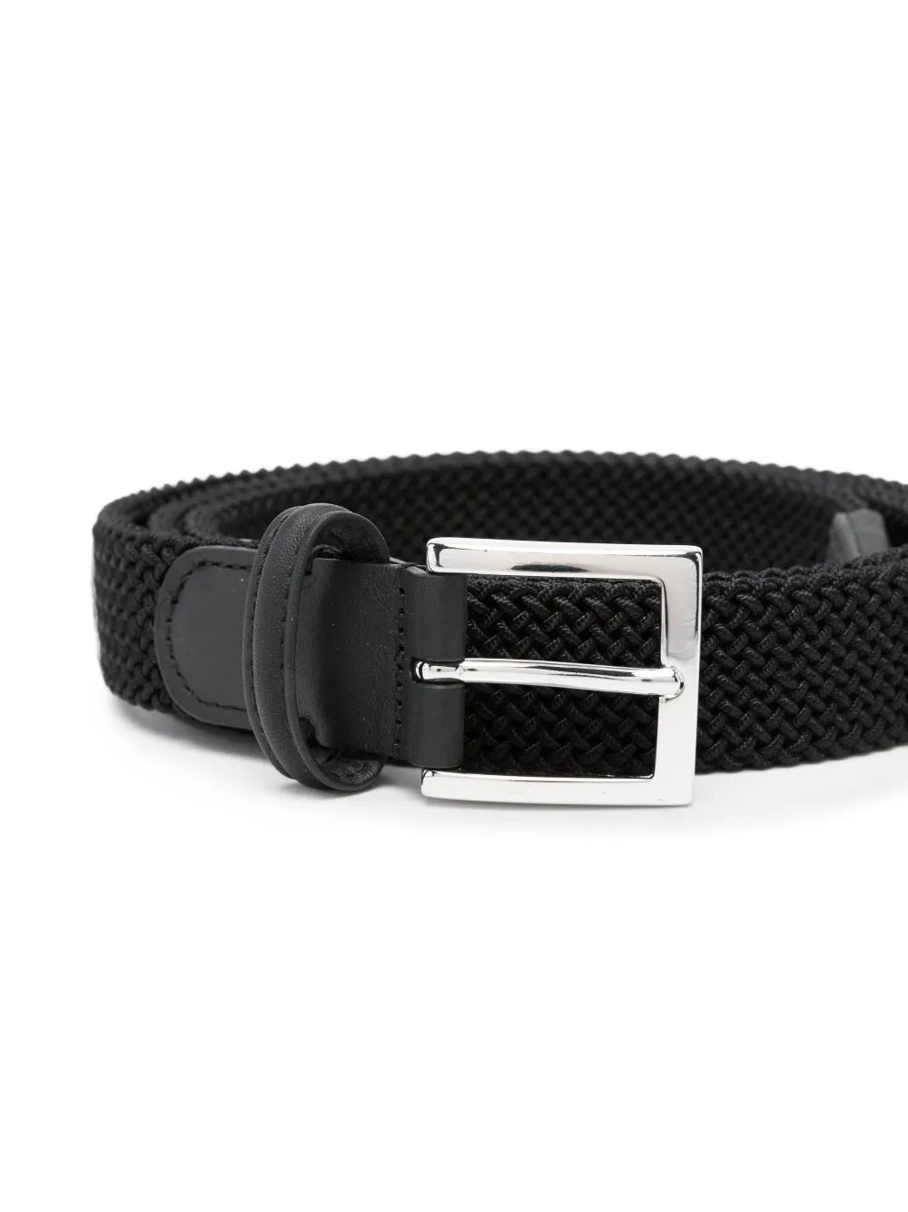 braided leather-trim belt