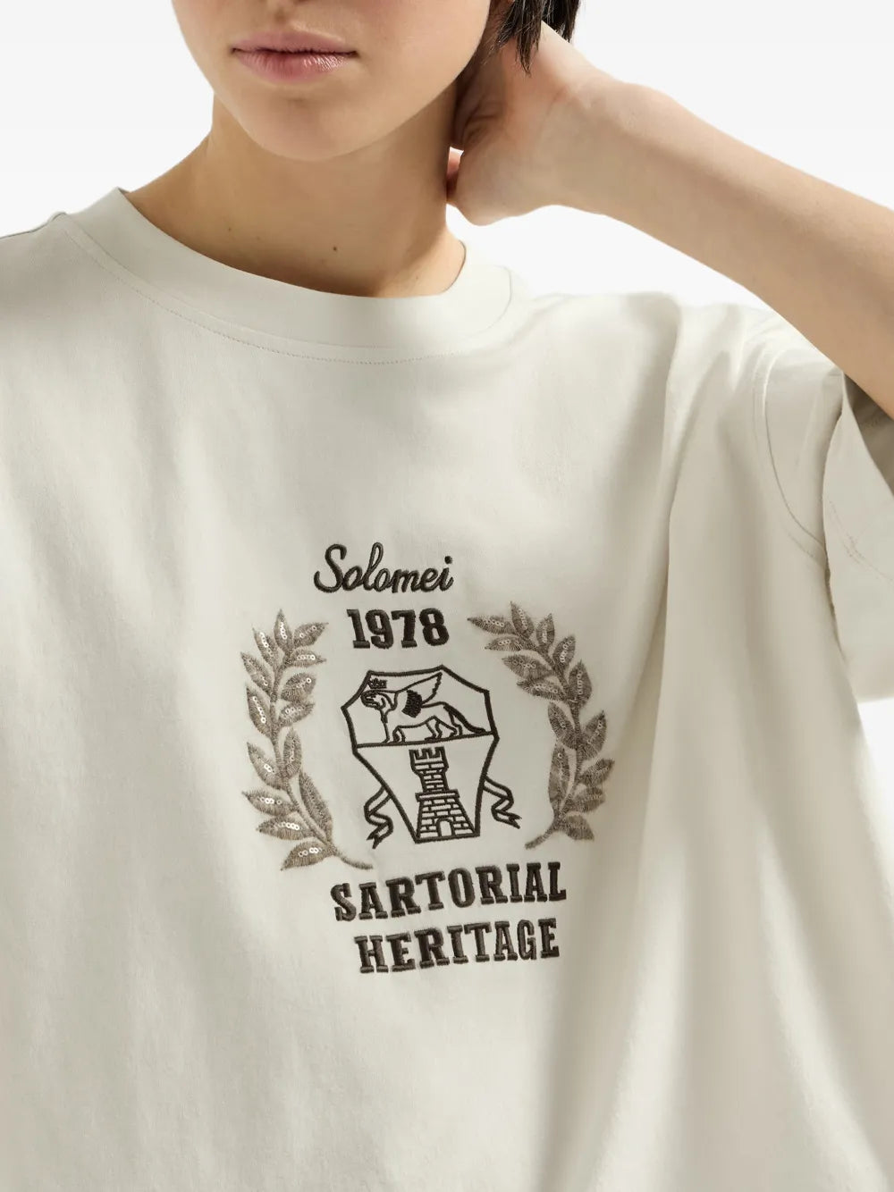 cotton jersey T-shirt with embroidery