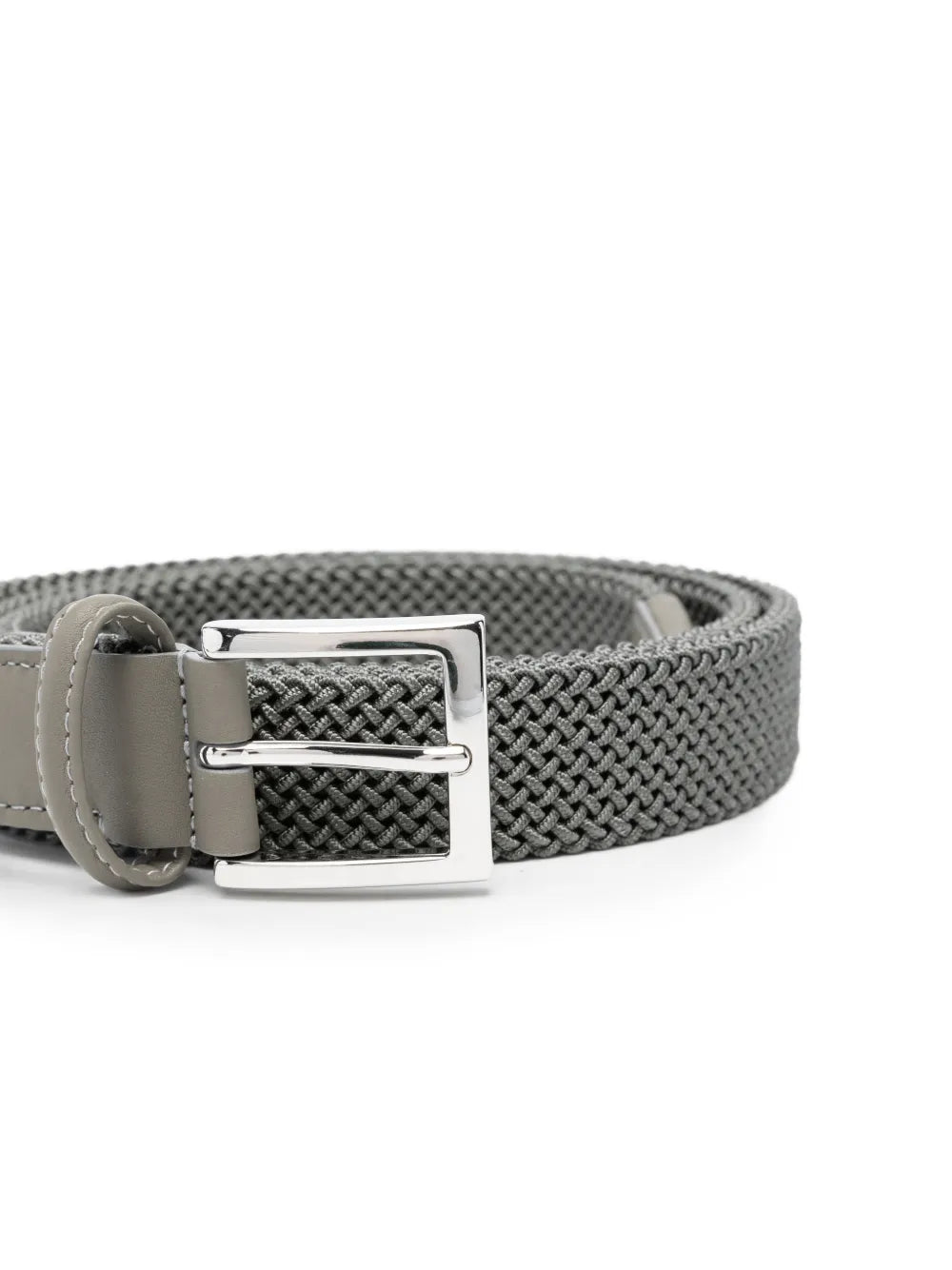 braided leather-trim belt
