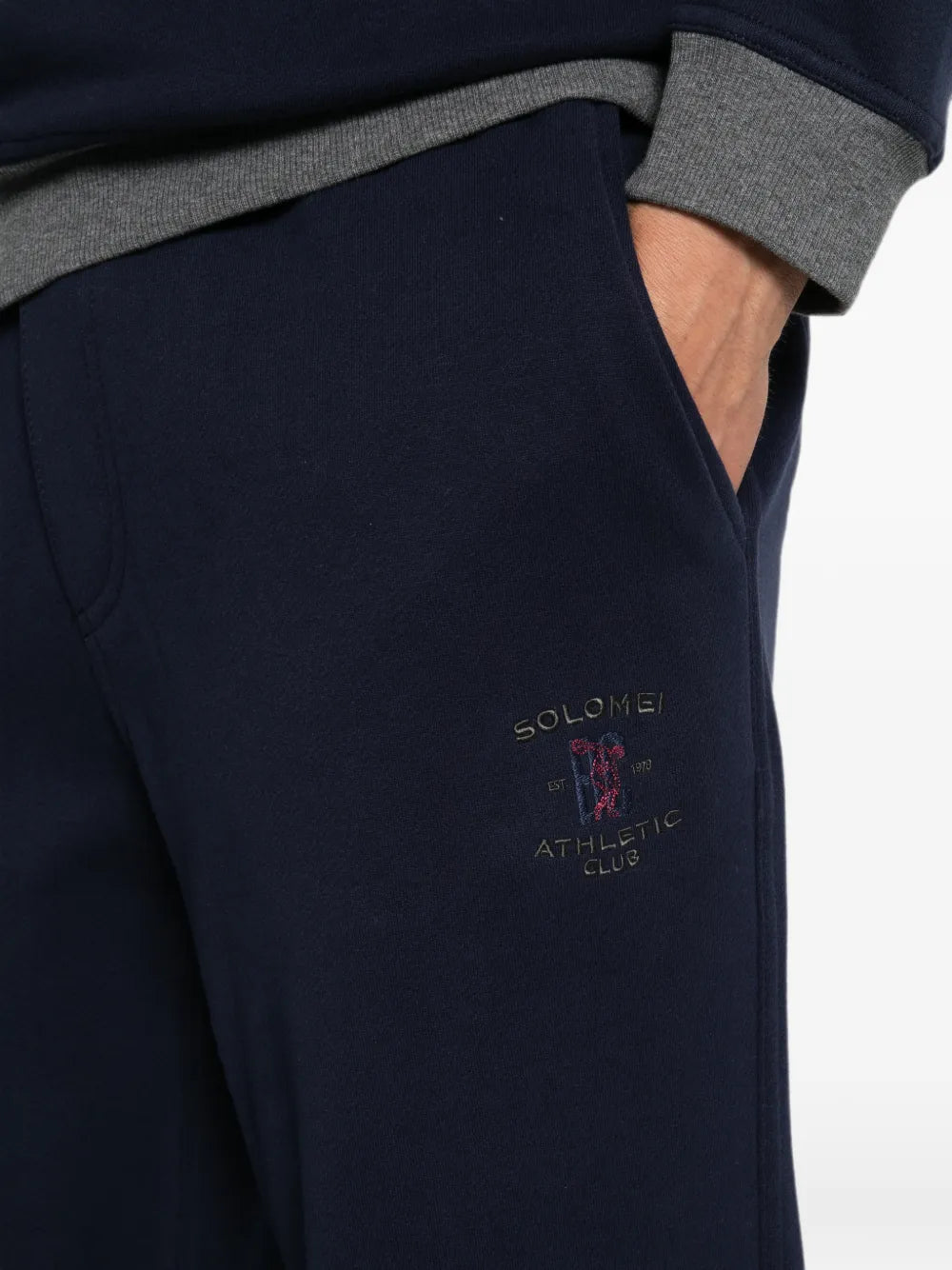 logo-embroidered drawstring track pants