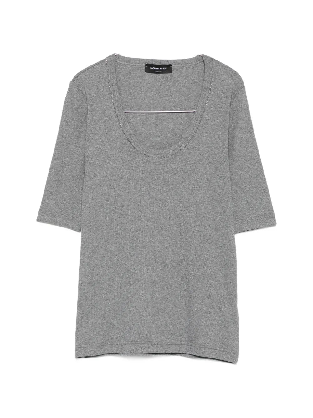 embellished scoop-neck T-shirt