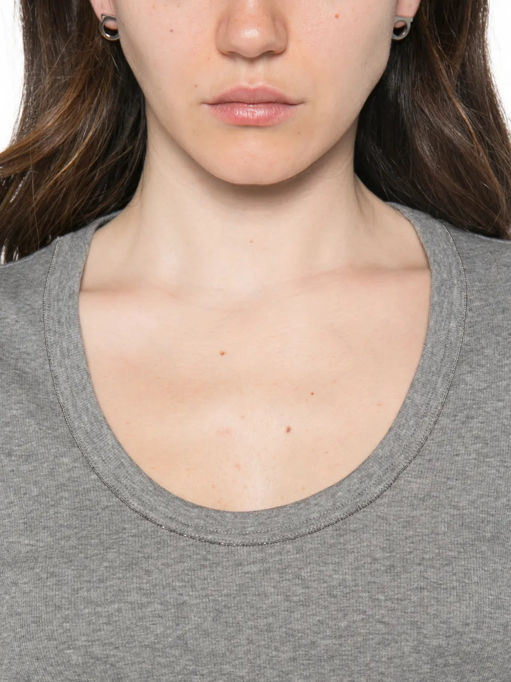 embellished scoop-neck T-shirt