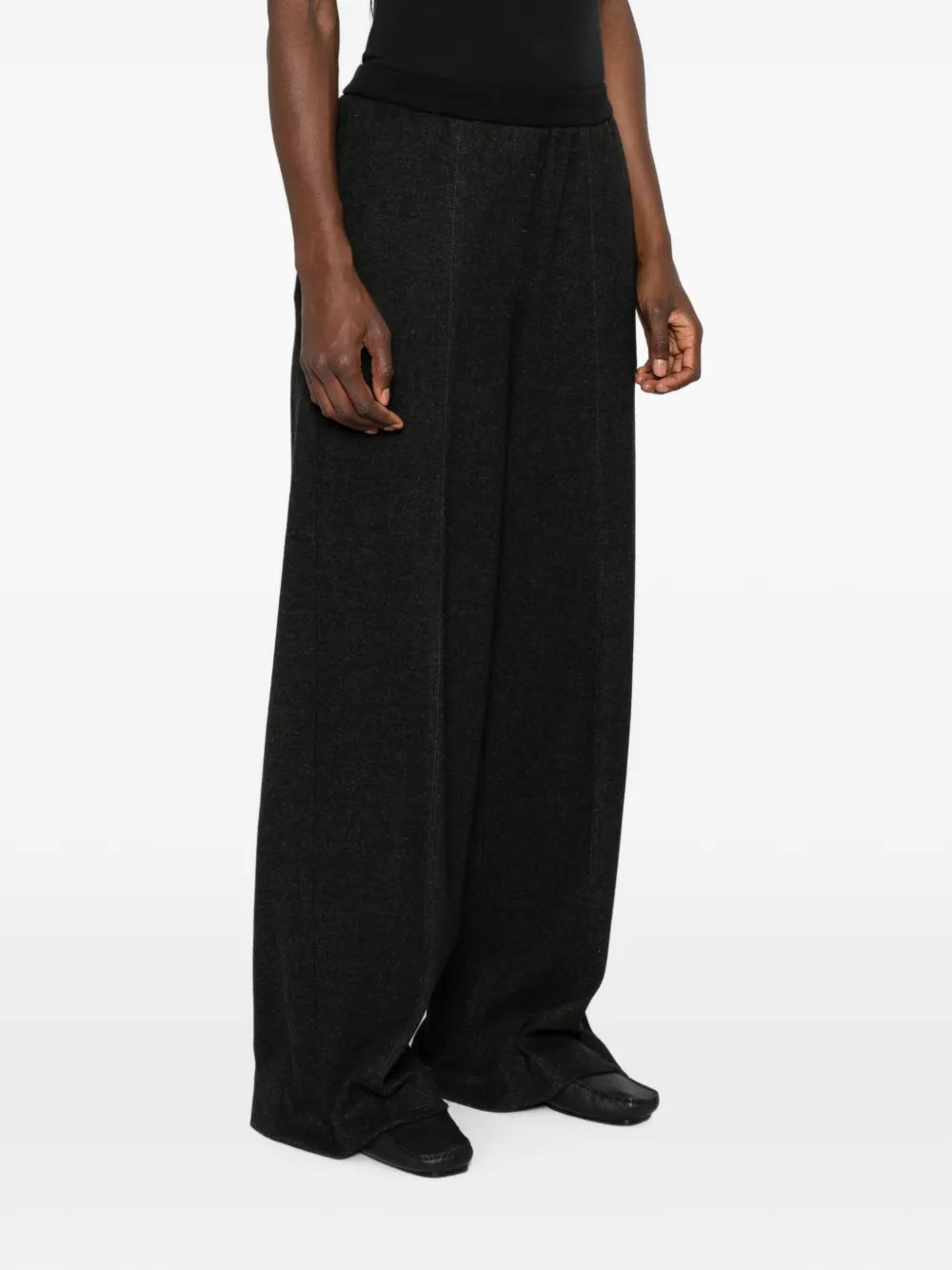 pressed-crease wide-leg trousers