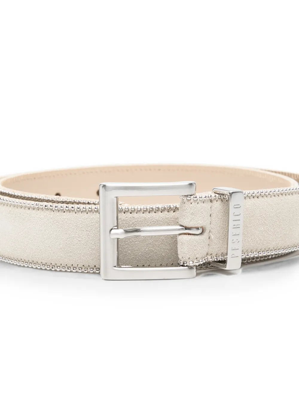 bead-trim leather belt