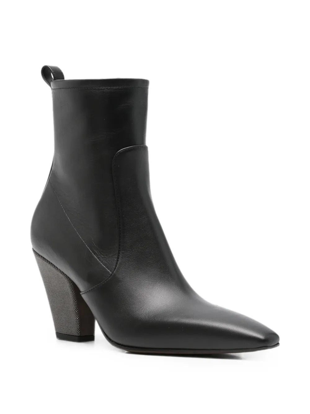 Monili-embellished pointed-toe boots