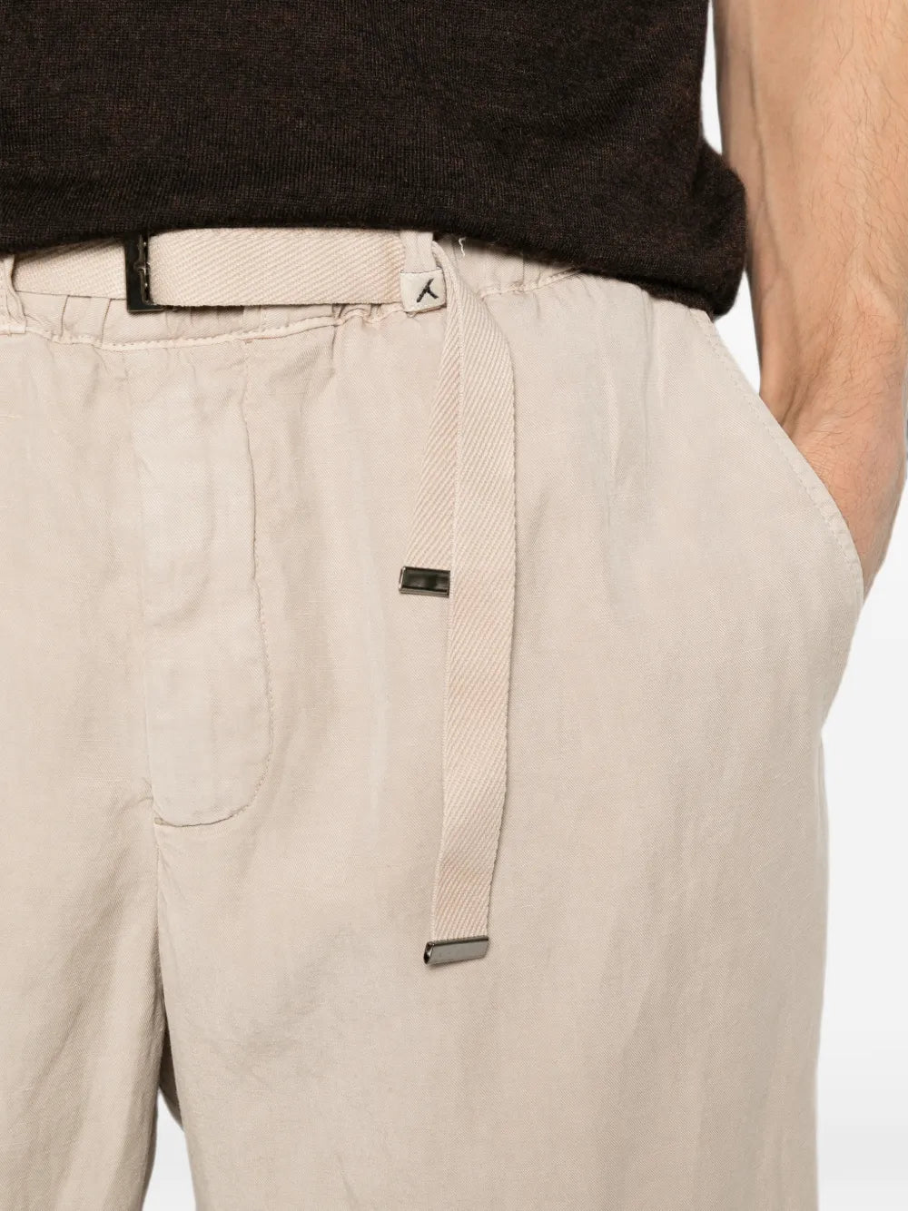 belted elasticated shorts