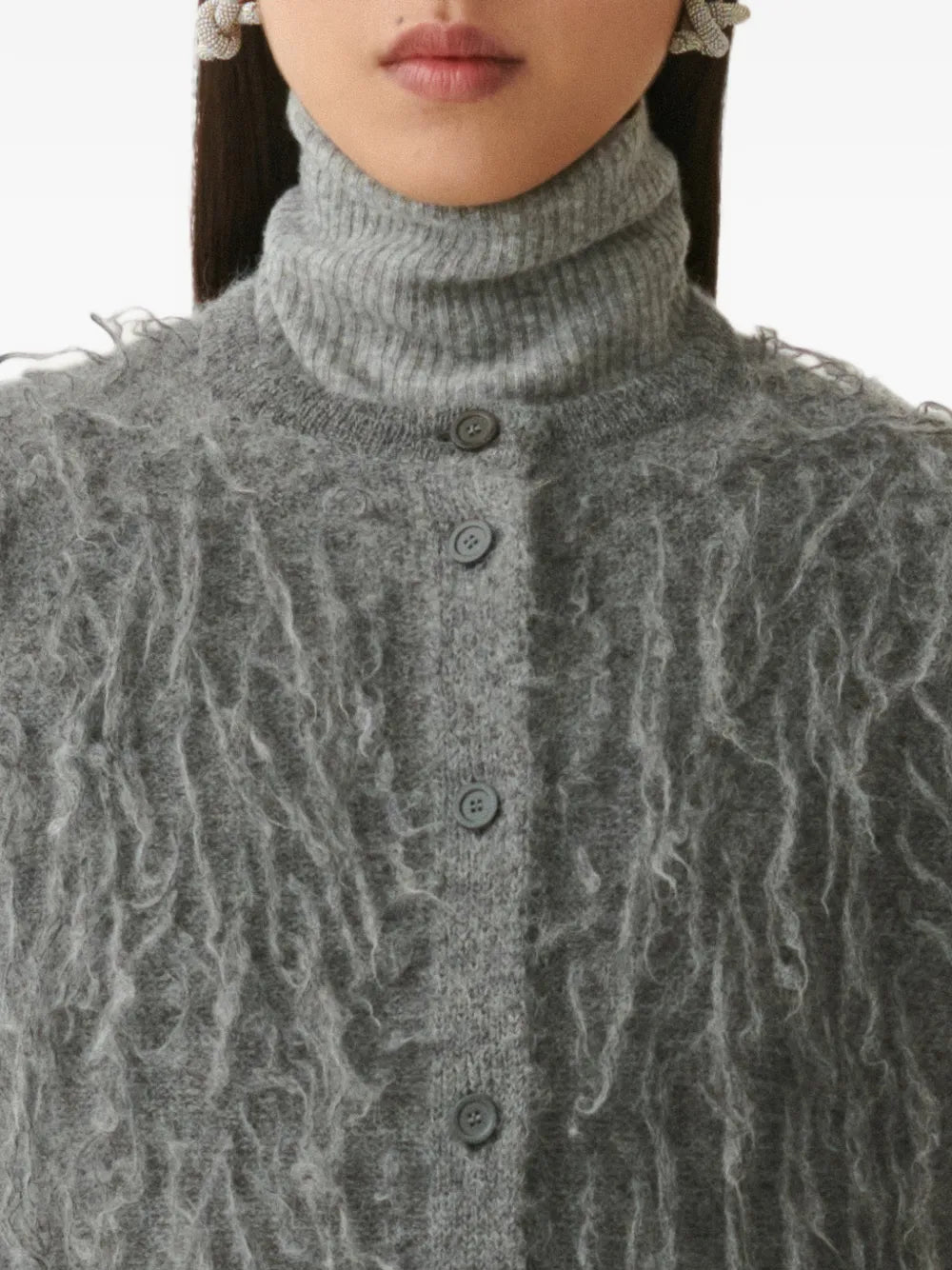 fringed knit cardigan