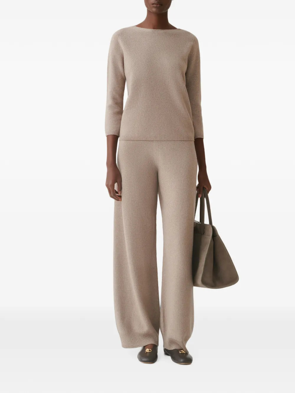 knitted wide-leg trousers