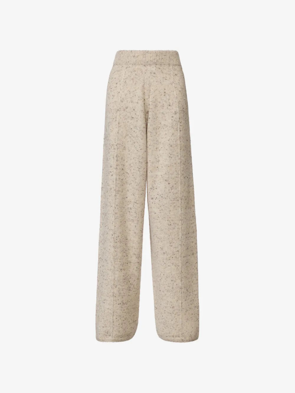 mélange-knit ribbed-cuff trousers