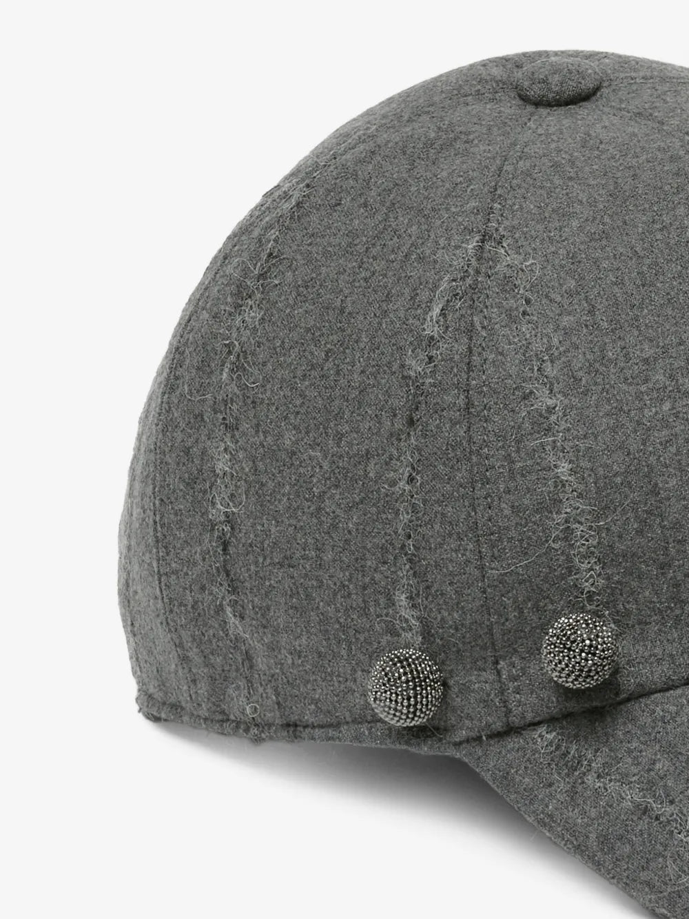 embellished frayed-detail baseball cap