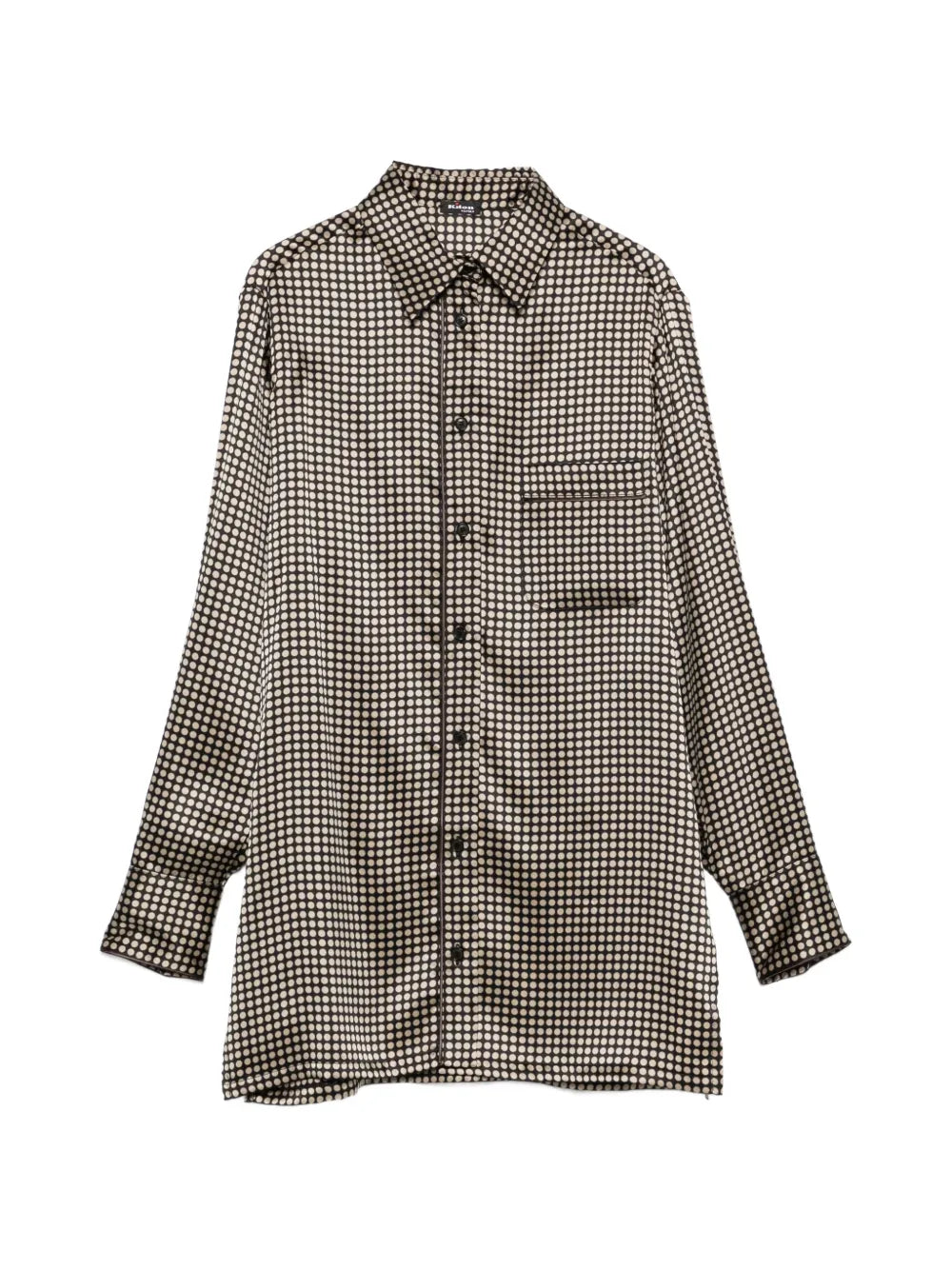 polka-dot-print chest-pocket shirt