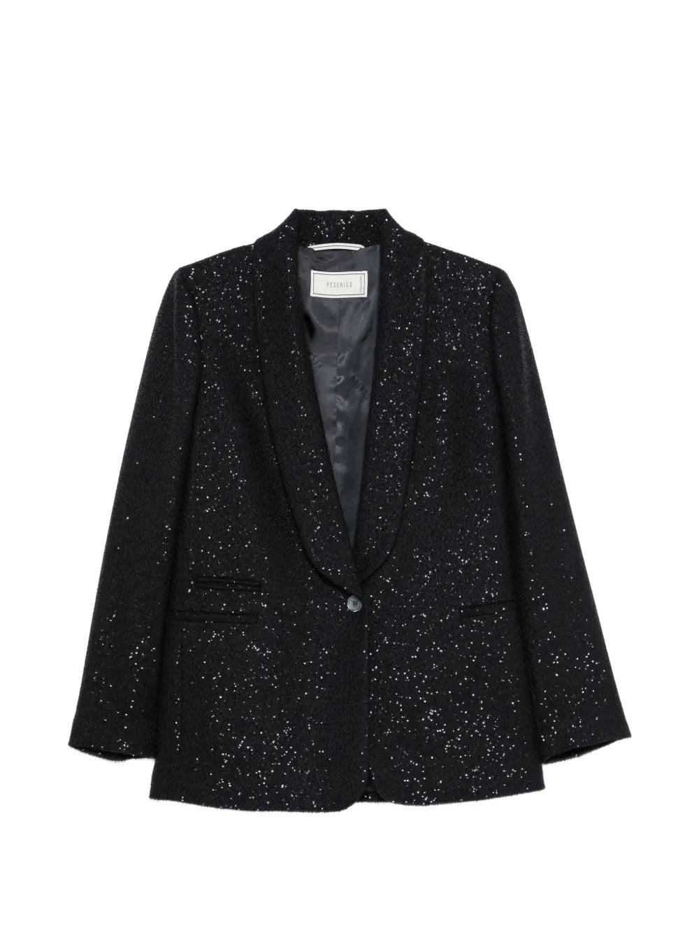 sequin-embellished shawl-lapel blazer