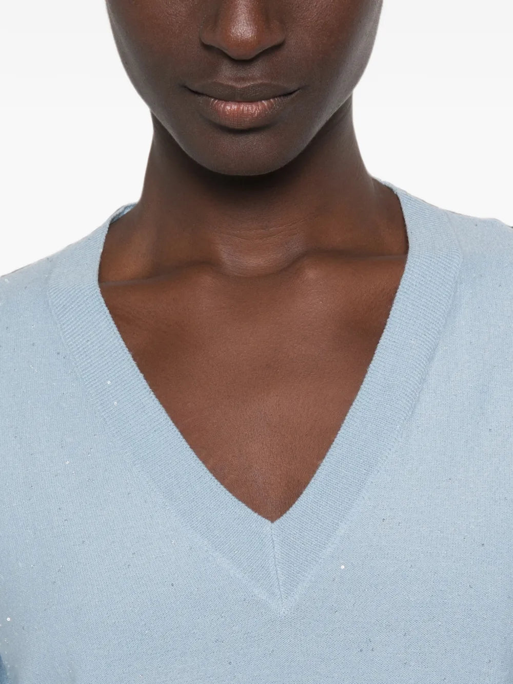 sequin-embellished V-neck sweater