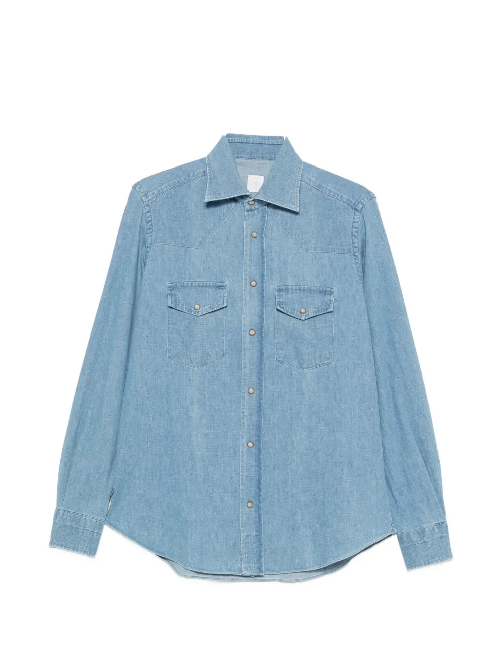 flap-pocket denim shirt