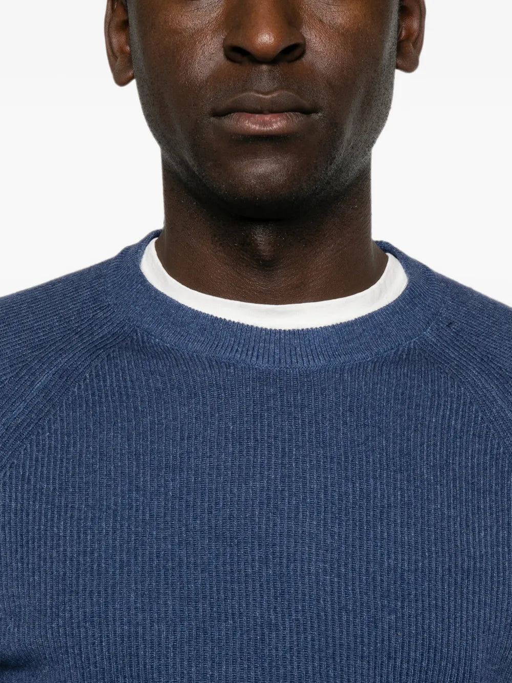 ribbed-knit raglan-sleeve sweater