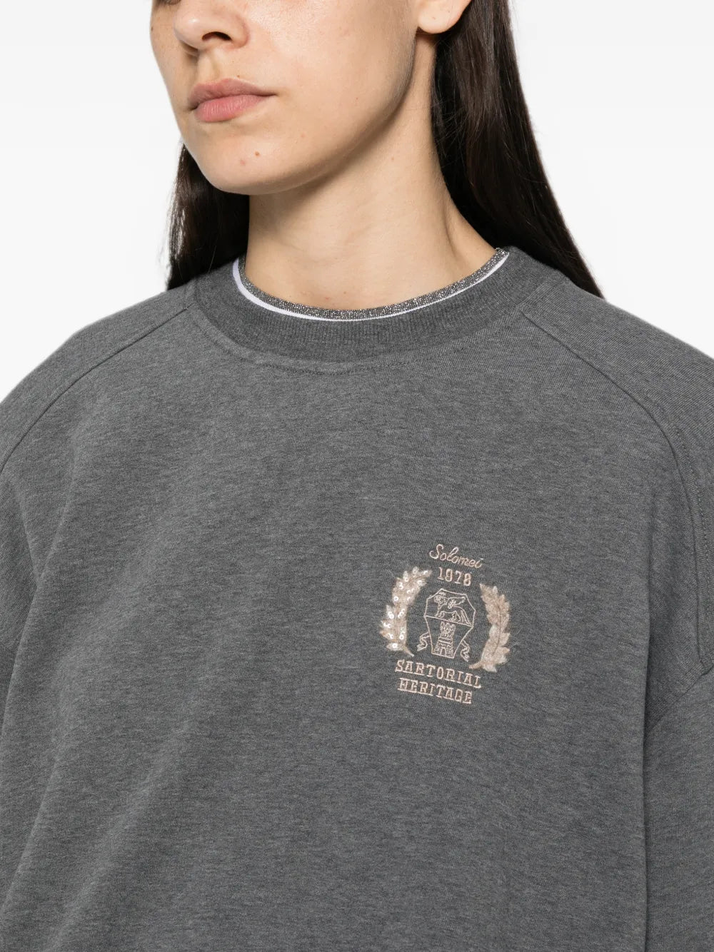 logo-embroidered raglan-sleeve sweater