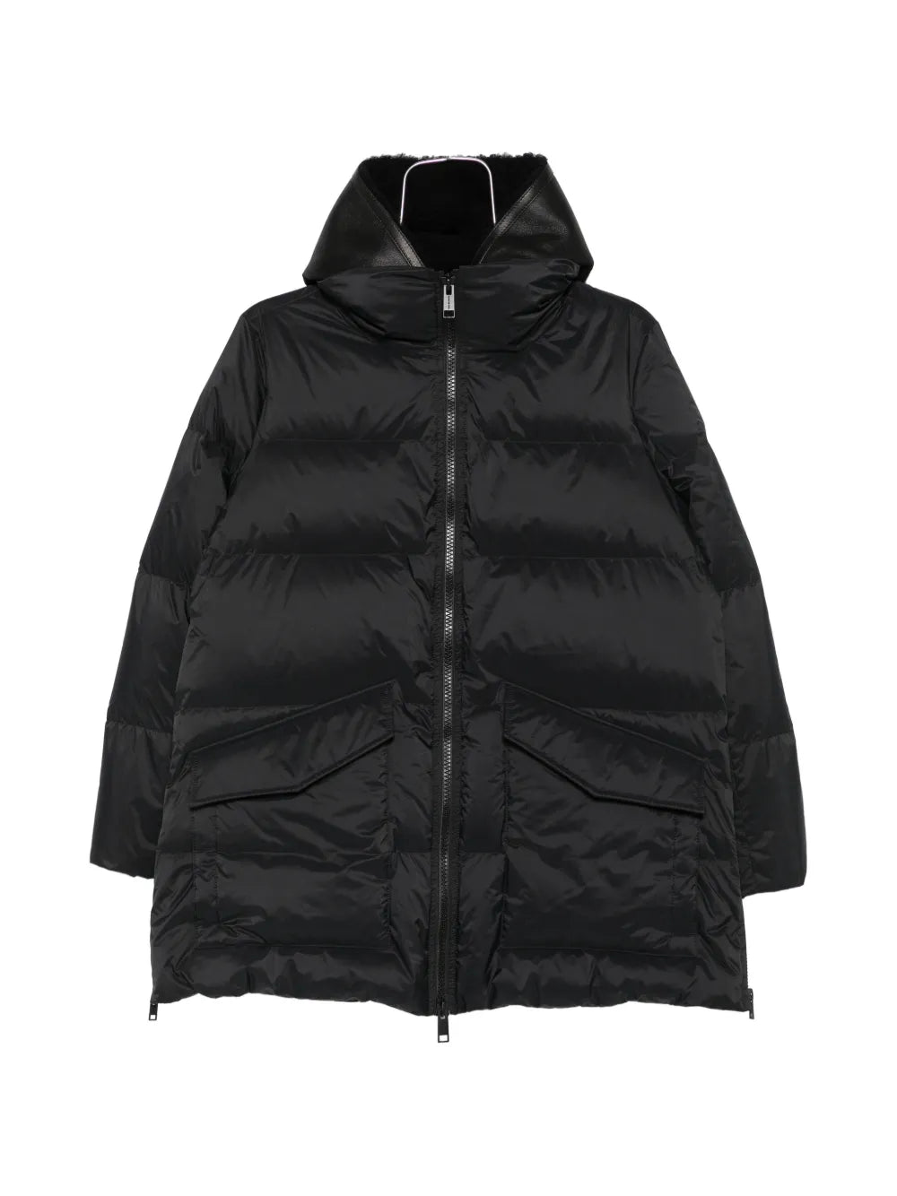 quilted hooded coat