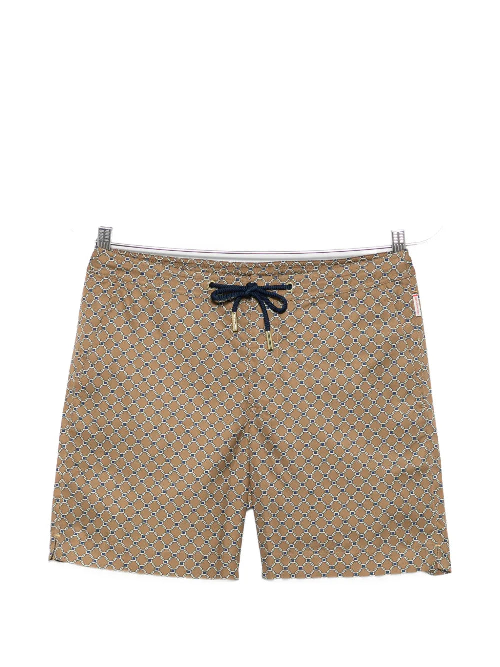 geometric-pattern drawstring swim shorts